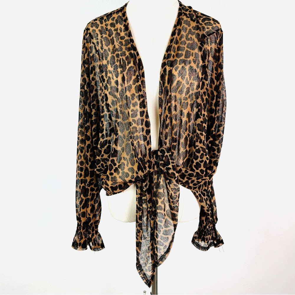 Ember brand sheer open wrap kimono top